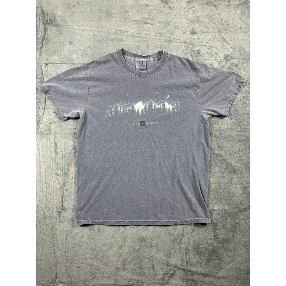 Comfort Colors Jackson Hole Wyoming Graphic Tee Mens Large Gray Mountains Moon